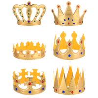 Tucnoeu 6pcs Golden King Crowns,King Queen Crowns,Birthday Crown,Party Hats for Adult Kid Costume Accessories Crown Dress up Accessories(6 Styles)