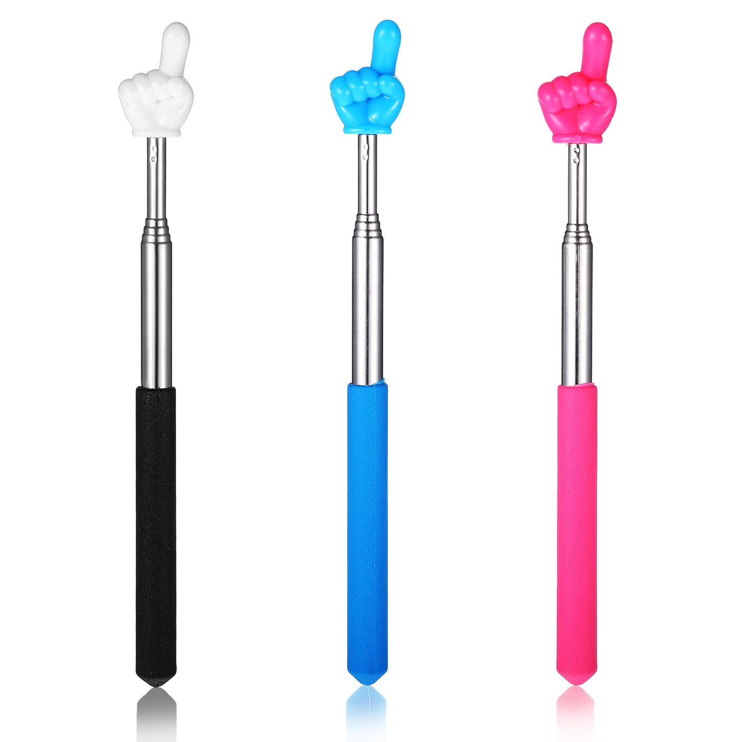 DIVINA VITAE 3 Pcs Telescopic Teachers Pointer Mini Retractable Teacher Pointer Stick Extendable Hand Pointer Finger Pointer Stick for Teacher Classroom Teacher Aids (Style C)