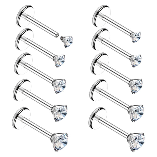 Yolev 18G 16G Nose Rings Studs Stainless Steel Internally Threaded Labret Medusa Lip Rings Tragus Earrings Labret Medusa Lip Rings Tragus Earrings Studs Piercing Jewelry