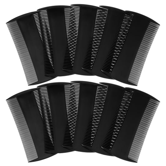 10Pcs Blcke Double-Sided Pocket Comb Plastic Fine and Coarse Teeth Comb For Detangling Knots Beard Care Grooming for Hair, Beards & Mustaches