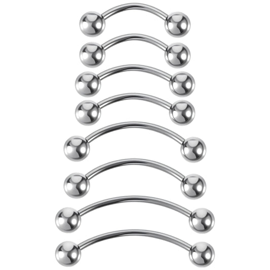 8pcs Eyebrow Piercing Jewelry 20g Curved Barbell Eyebrow Rings Silver