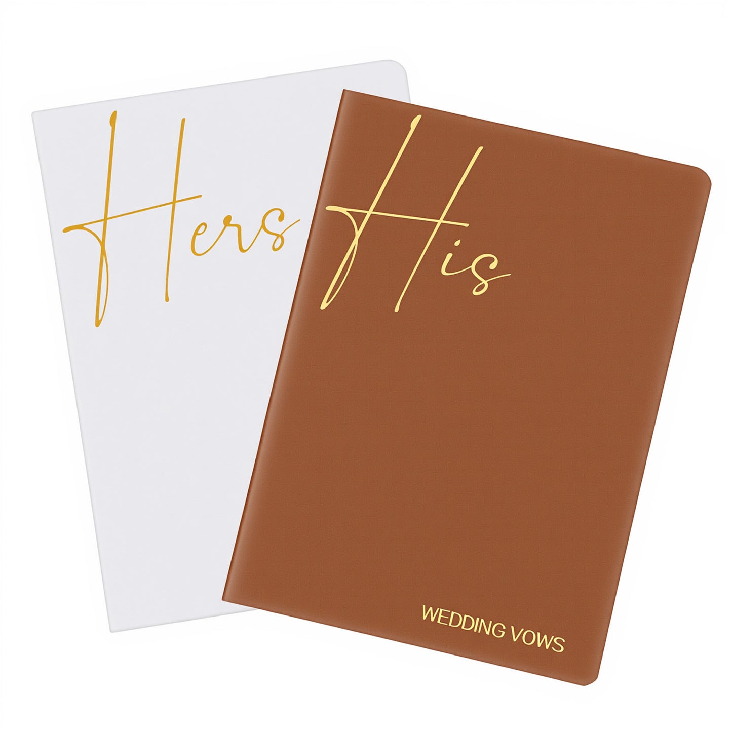 Vow Books His and Hers for Wedding - Lined Vow Booklets Wedding Registry Gifts Ideas for Bride & Groom - Leather-Look Keepsake Journals for Weddings Vows and Memories | Brown & Grey