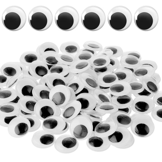 HekouJiub 100Pcs Wiggle Eyes 20mm Self Adhesive Craft Eyes DIY Decoration