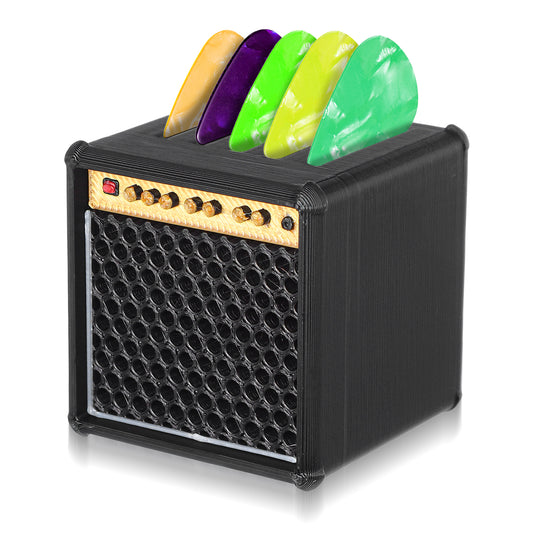 Guitar Pick Holder Box - Vintage Mini Guitar Amp Pick Holder - Compact Picks Storage Box Set for Guitars Players and Music Enthusiasts
