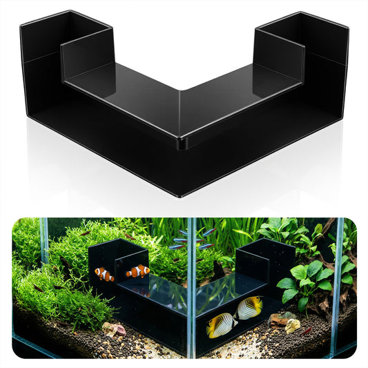 Black Aquarium Cave- Dual-Entrance Fish Tank Tunnel for Aquarium Shrimp & Fish Hideout Underground Tunnel