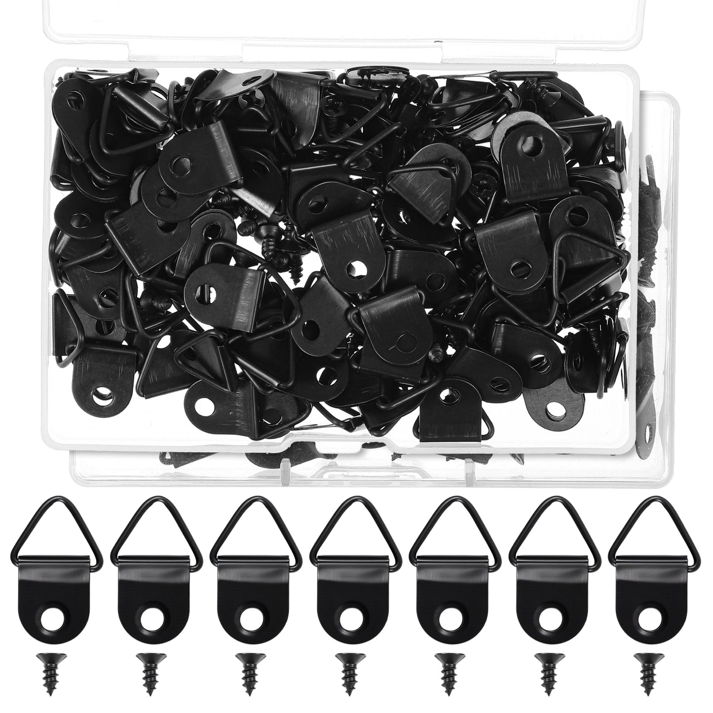 d Ring Picture Hangers 200 Pcs Small d Rings with 200 Pcs Screws , D Ring Picture Hangers for Hanging Clock Paintings Artwork Picture Frame Hook Photos