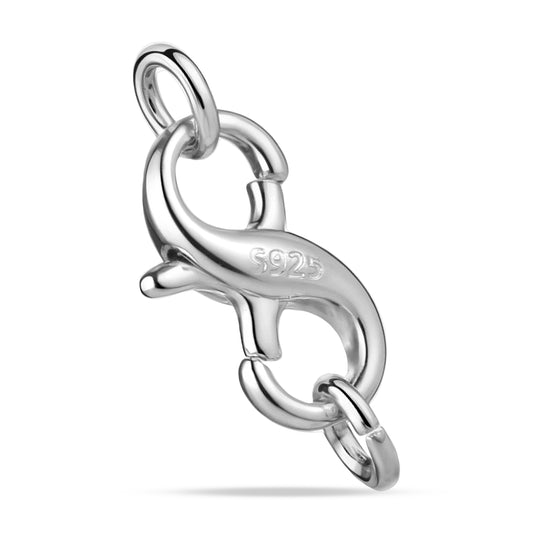 925 Sterling Silver Clasp Double Opening Lobster Claw Clasps Bracelet Extender Necklace Clasps and Closures for Jewelry Making Necklace Connector for DIY Jewelry Repair