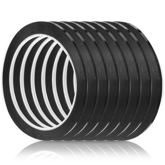 8pcs 3mm x 50m Whiteboard Tape,Thin Black Tape, Pinstripe Tape for Grid Marking, Graphic Charts, and Presentations,Ideal for Dry Erase Boards and Office Use