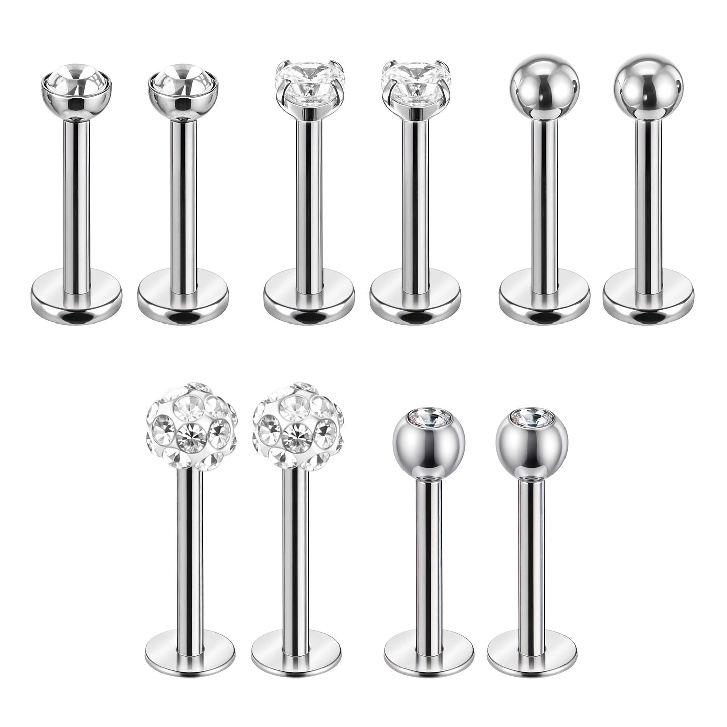 Telooco Surgical Steel Cartilage Stud Nose Piercings