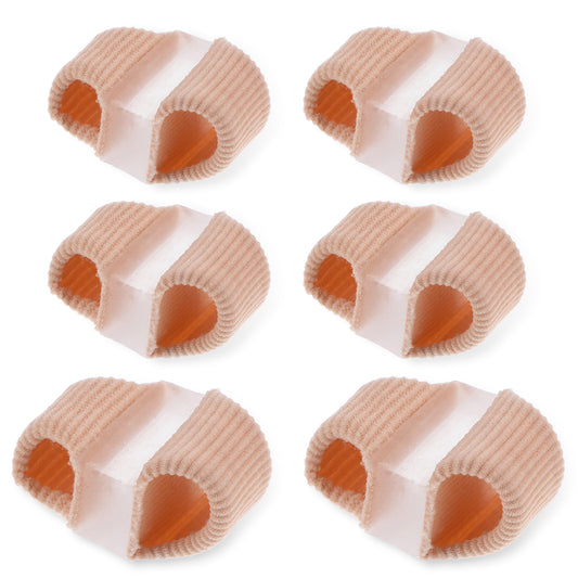 6pcs Silicone Toe Separators for Overlapping Toes 2 Sizes Bunion Corrector for Women Big Toe Spacer Corrector with 2 Loops Hammer Toes Straightener for Feet Women Men