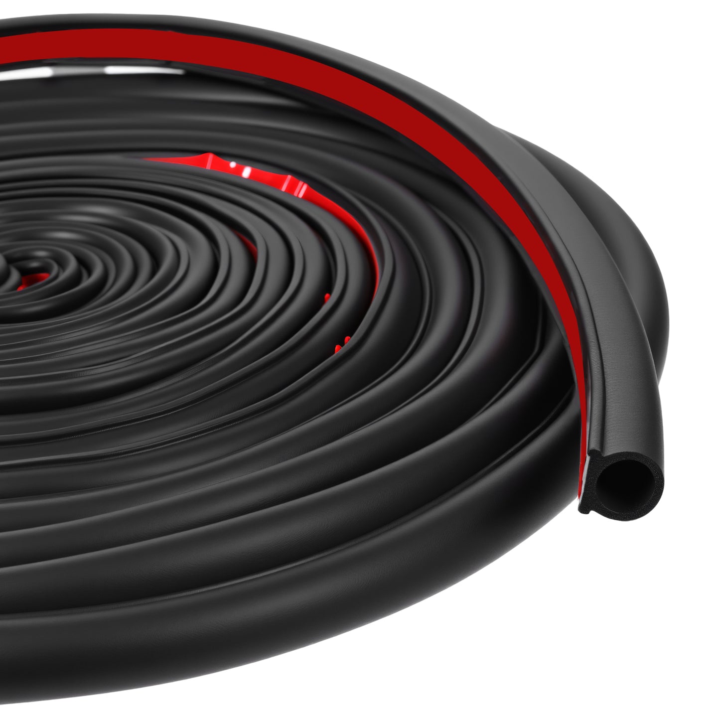 D-Shaped Rubber Weather Stripping, Self-Adhesive Door Seal Strip, 10Ft Automotive Weatherstripping for Car Truck SUV Windows Doors