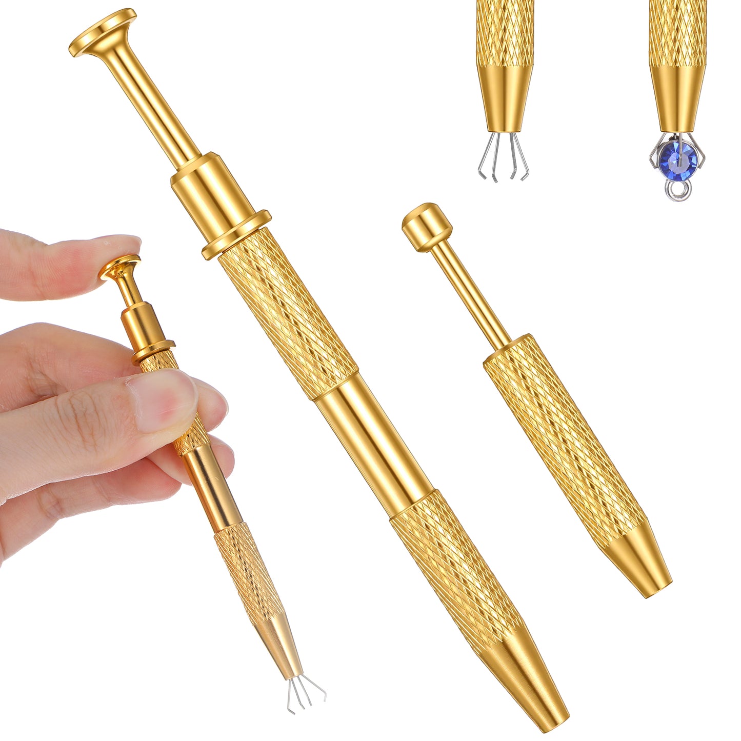 2-Piece Piercing Ball Grabber Set, Gold Stainless Steel Anti-Slip Ball Grabber Piercing, Ergonomic 4-Claw Taper Grabbers For Ear Nose Lip Septum Belly Piercings