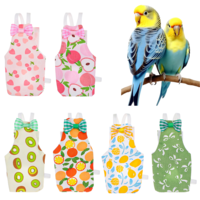 6Pcs Bird Diaper - Cute Parrot Pants with Waterproof, Reusable Pet Bird Diapers for Cockatiel Parakeet Mini Macaw Budgie Canary (M)