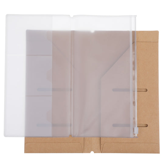 HaiFafafaing File Folder and Zipper PVC Pouch - Journal Inserts for Standard Size Traveler's Notebook - Personal Organizer Accessories Pack