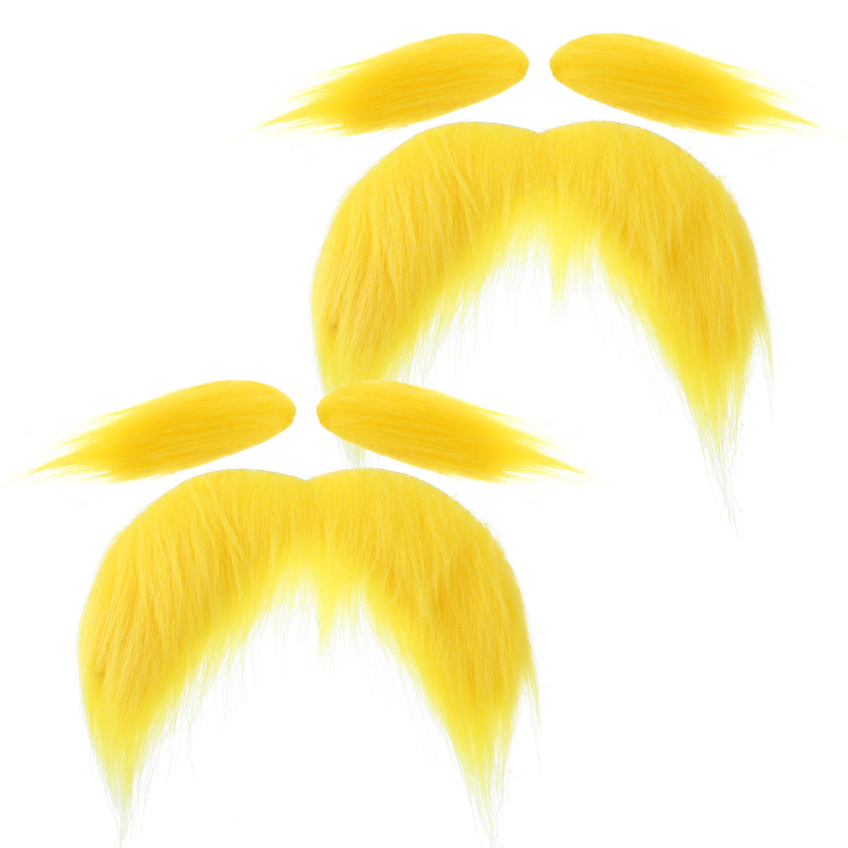 2Pcs Yellow Fake Mustache Eyebrow Set,Cosplay Halloween Costume Accessories