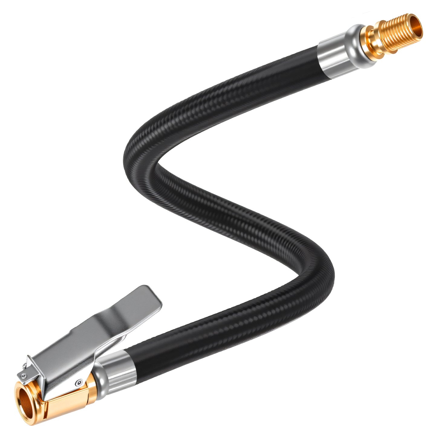 HaiFafafaing 12-Inch Tire Inflator Hose Extension - High-Pressure Brass Chuck Adapter Tire Inflator Extension - Quick Connect Clip-On Air Chuck Universal Fit for Car Motorcycle Bicycle Maintenance