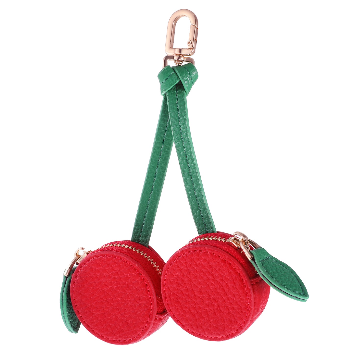 Cherry Design Coin Purse Charm, Leather Coin Purse Cherry Keychain,Cute Cherrys Charm for Purses Handbags,Y2K Strawberry Keychain with Zipper,PU Key Charms