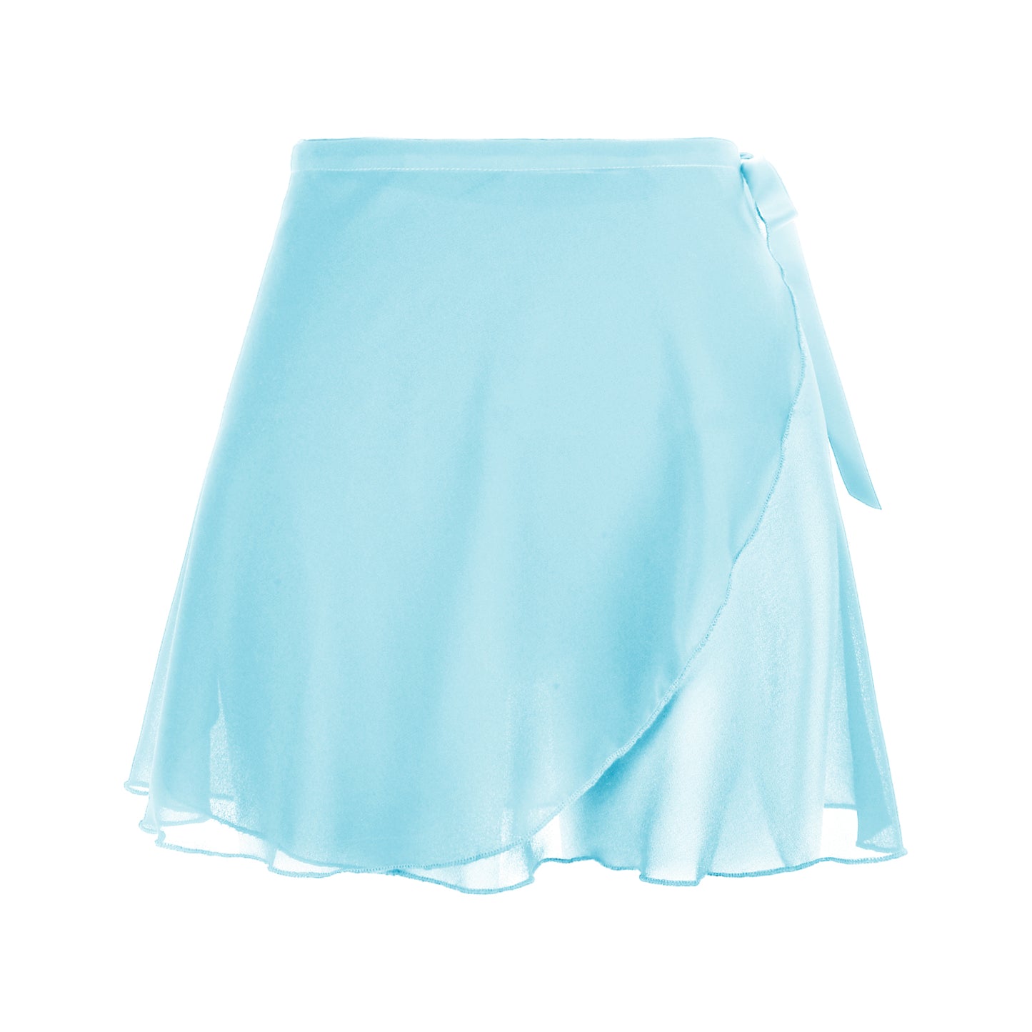 Women's Ballet Wrap Skirt Chiffon Dance Wrap Skirt with Adjustable Waist Tie Gymnastics Ballet Skirts for Women (Light Blue)