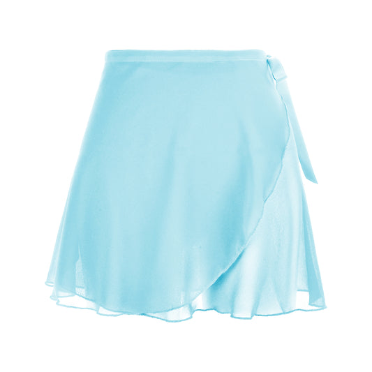 Women's Ballet Wrap Skirt Chiffon Dance Wrap Skirt with Adjustable Waist Tie Gymnastics Ballet Skirts for Women (Light Blue)