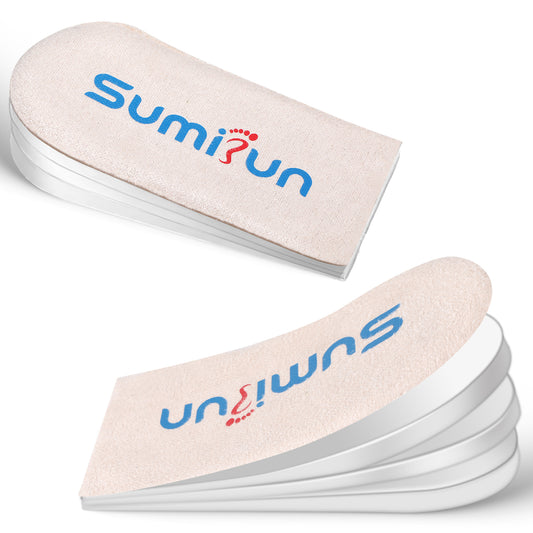 Height Boosters, Heel Lifts for Women, 3 Layer Adjustable Shoe Lifts, Height Increasing Insoles for Leg Length Difference and Heel Pain (Beige)