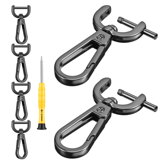 6 Pcs Detachable Swivel Snap Hooks, Alloy Lobster Claw Clasps for Keychains, Swivel Clasp with Screwdriver for Lanyard, Purse Strap, Backpack, DIY Bag, Pets Collar Accessory