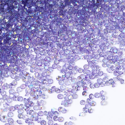 Lusofie 14400Pcs Diamond Confetti, 3MM Purple Acrylic Diamond Confetti Crystals, Table Scatters Vase Fillers Beads Glass Gems For Wedding Baby Shower Birthday Home Party Decorations(Purple Ab)