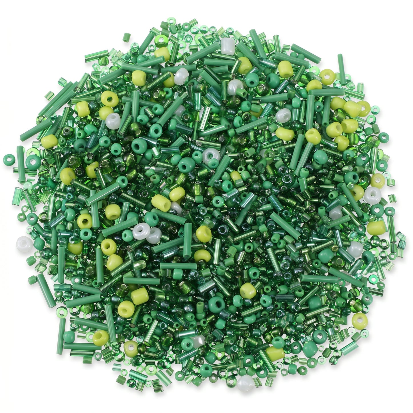 2000 Pcs Green Glass Beads Kit, Assorted Glass Beads for Jewelry Making, High Shine Green Beads for Beaded Plants with Bugle Tube Bead for DIY Craft Bracelet Necklace Key Chains Beading Kit