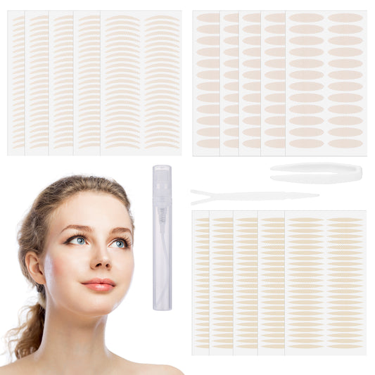 720pcs Natural Eyelid Lift Strips,Double Eyelid Tape,Invisible Eyelid Tape,Waterproof Eyelid Tape with Y-Bar,Clip and Spray Bottle (3 size)