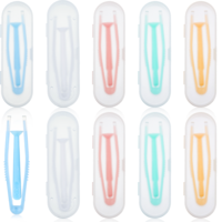 Tucnoeu 10 Pack Colorful Contact Lens Remover Inserter Tool Set, Portable Tweezers with Soft Tip, Applicator for Soft Hard Contact Lenses, Plastic Material
