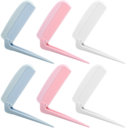 6Pcs Hair Parting Combs Foldable Wheat Straw Travel Comb Set Hair Stylist Combs Rat Tail Folding Styling Combs for Women Men