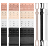 Tucnoeu 12pcs Bra Extenders 2 Hook / 3 Hook / 4 Hook with 3pcs Bra Strap Clips, Soft Elastic Breathable Bra Strap Extender, Bra Band Extender for Women Plus Size
