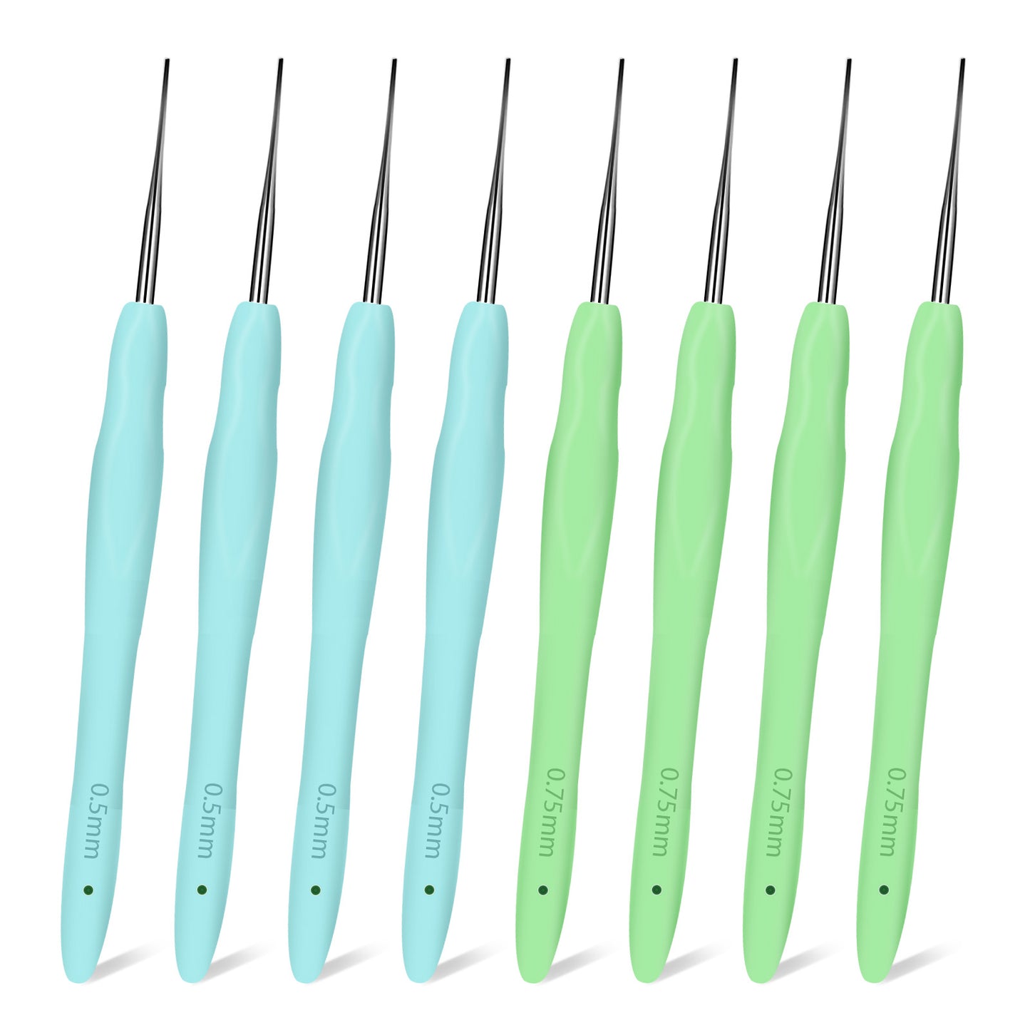 8 Pcs Crochet Hooks for Hair, 0.5mm 0.75mm Crochet Needle for Locs, Dreadlock Crochet Hook, Single Dreadlock Accessories for Braid Hair Weaving Locs Craft