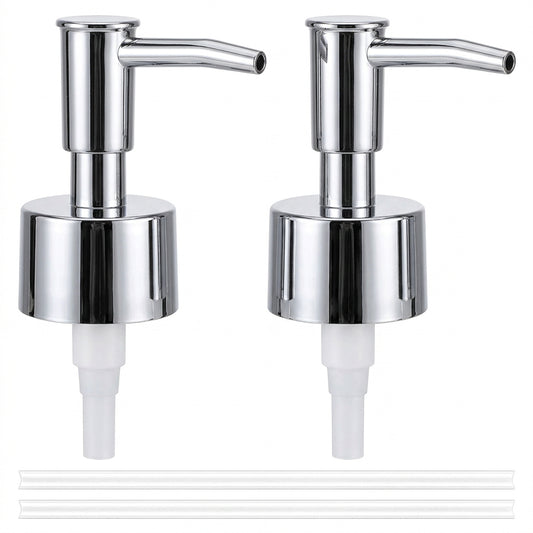 Soap Pump Replacement Leak Proof Soap Dispenser Pump Replacement for Kitchen Bathroom Worktop Bottles for Round 25 mm Neck Bottles, 28/400 Thread Size(Silver)