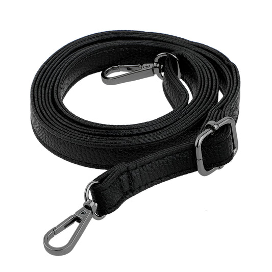Purse Strap Replacement 33.4-59 Inch Adjustable Leather Belt for Purse Crossbody Bag Handbags (Black Buckle)