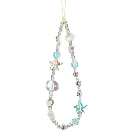 Yolev Beaded Camera Wrist Strap Cute Camera Charm Strap Blue Digital Camera Wrist Strap Charm Lanyard for Phone Bag Keychain Accessories