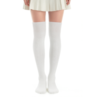 Telooco Thigh High Socks for Women Cotton Over the Knee Socks Cable Knit Thigh High Stockings Warm Leg Warmers (White)