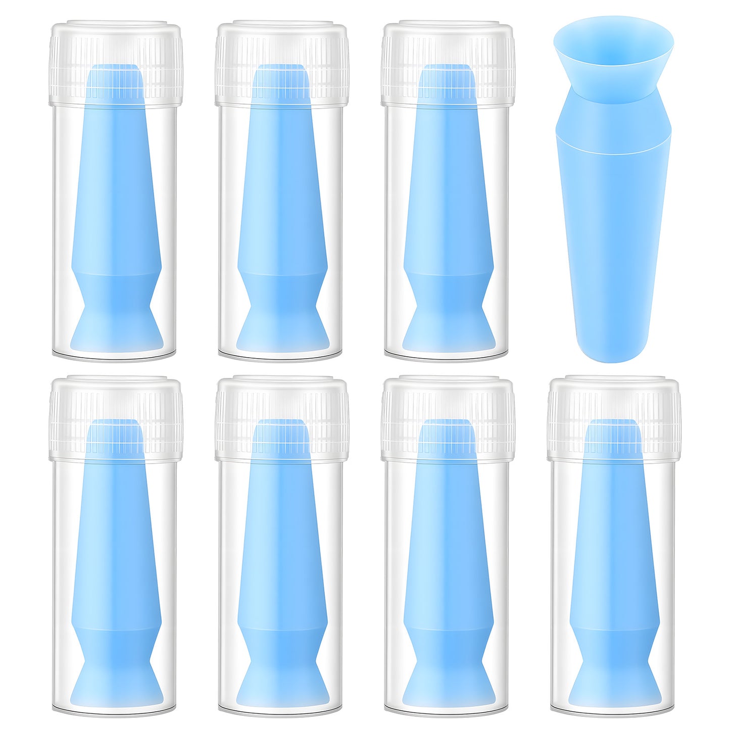 8 Pack Scleral Lens Inserter & Remover Tool - Contact Lens Applicator Tool for Hard/Rgp/Scleral Lenses & Prosthetic Eyes, Easy-Squeeze Suction Plunger, Reusable Silicone with Travel Case, Hygienic Use