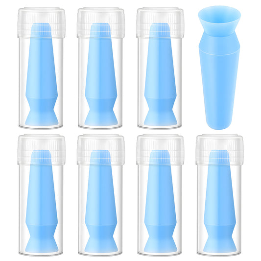 8 Pack Scleral Lens Inserter & Remover Tool - Contact Lens Applicator Tool for Hard/Rgp/Scleral Lenses & Prosthetic Eyes, Easy-Squeeze Suction Plunger, Reusable Silicone with Travel Case, Hygienic Use
