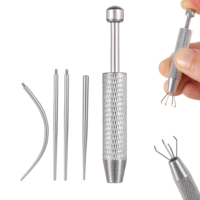 Josojoou 5PCS Piercing Ball Grabbing Tool, Stainless Steel Piercing Taper Replacement Tool, 20G, 18G, 16G, Suitable for Ears, Nose, Belly Button, Lips, Eyebrows, Tongue
