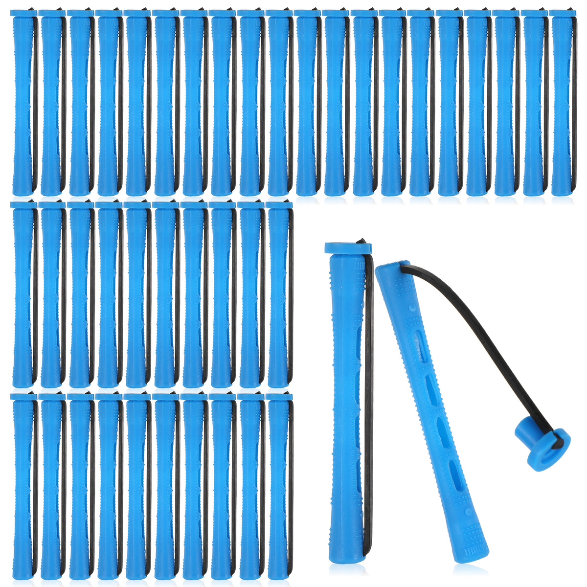 40 Pcs Small Perm Rods for Short Long Hair, 0.35 Inch Blue Curling Rollers