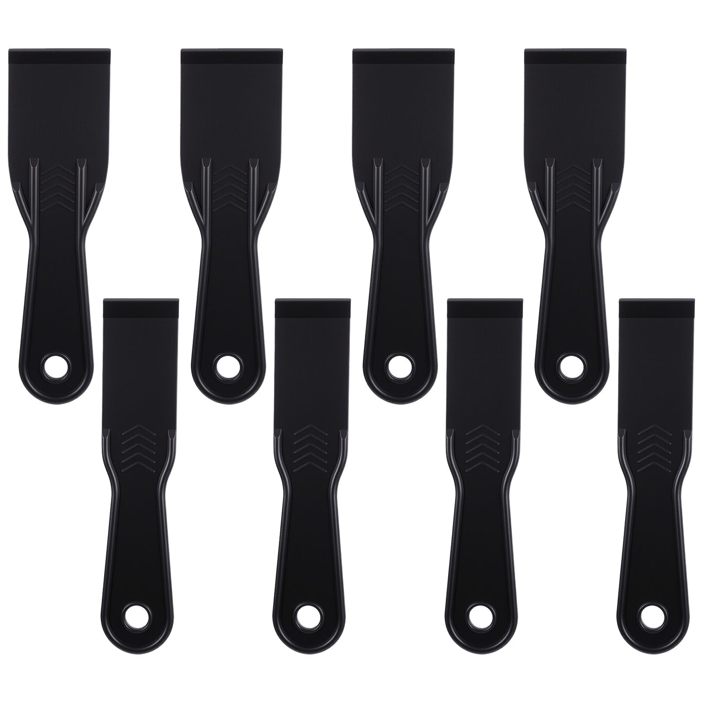 8 Pcs Plastic Putty Knife, 1.5/2 Inch Flexible Putty Knives Black Putty Knife Set Spackle Tool for Spackling Repairing Drywall Patching Wall Painting
