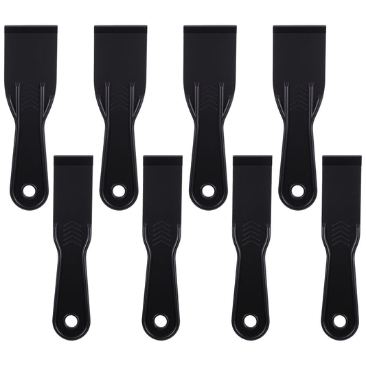 8 Pcs Plastic Putty Knife, 1.5/2 Inch Flexible Putty Knives Black Putty Knife Set Spackle Tool for Spackling Repairing Drywall Patching Wall Painting