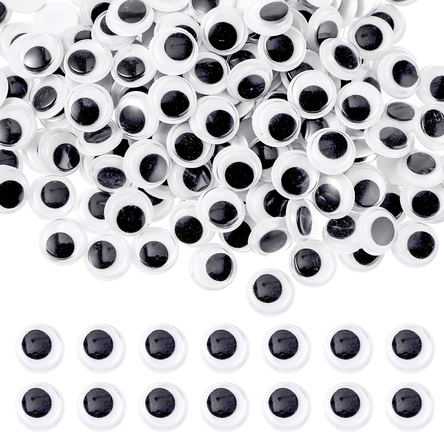 300Pcs Wiggle Google Eyes for Crafts, Sticky Googly Eyes Stickers (10mm)