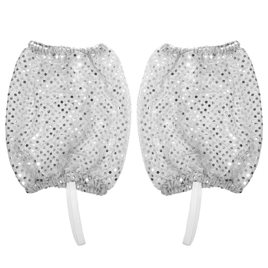 Silver Sequin Dance Socks Halloween Glitter Sock Covers for Men Women