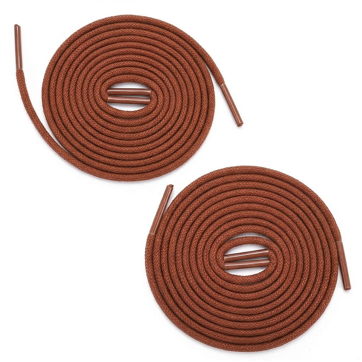 Lusofie 2Pairs Brown Round Thin Shoe Laces 3MM Waxed Shoelaces Leather Shoes Laces Brown Waxed Lace for Oxford Shoes Formal Dress Ankle Boots(1M, 0.8M)