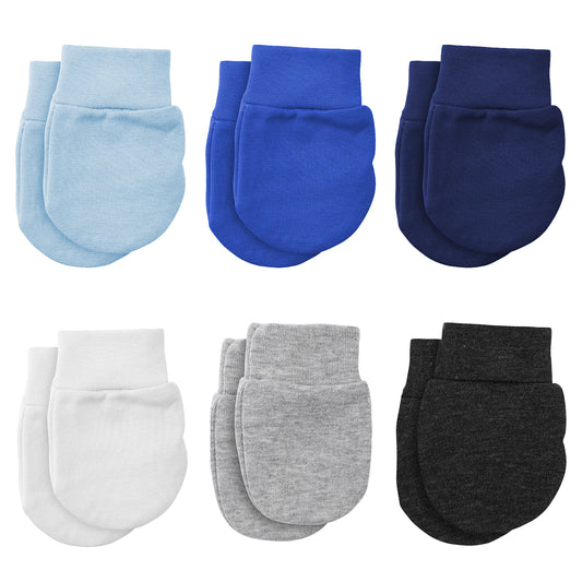 Yolev 6 Pairs Baby Mittens Newborn No Scratch Newborn Hand Mittens Soft Cotton Newborn Gloves for Girls Boys Babies 0-6 Months