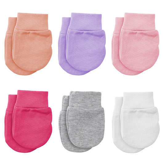 Yolev 6 Pairs Baby Mittens Newborn No Scratch Newborn Hand Mittens Soft Newborn Gloves for Girls Boys Babies 0-6 Months